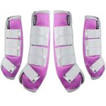 Harrison Howard Horse Fly Boots Leg Guards Fly Boots Protection Set of 4 Light Purple Large Full Size