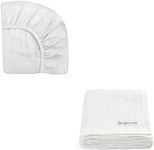 Muslin Pack and Play Sheets for Baby Boys and Girls 39"x27"x3" & Muslin Baby Blanket Large 47 x 47 inches Set