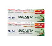 SUDANTA Sri Sri Tattva Shuddhta Ka Naam Ayurvedic Herbal Toothpaste With Bamboo Toothbrush Free Inside - All Natural, Bakul & More - 200G (Pack Of 2), For Kids And Adults | Fresh Breath