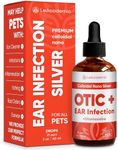 LeAcademic Dog Ear Infection Treatment | OTIC+ Ear Infection Treatment for Dogs & Cats | Cat Cleaner Drops | Chlorhexidine Wash for Pets | Helps with Otic Irritations & Itchings | Nano Silver | 2 Oz