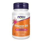 NOW Foods Vitamin D-3 400IU, 180 Softgels (Pack of 3)