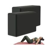 MBKHFLL Yoga Blocks - Supportive Latex-Free Eva Foam - Soft Non-Slip Surface with Beveled Edges for Yoga, Pilates, Meditation - Yoga Accessories for Stability, Balance, Deepen Stretches (black-2 Pack, 9"x6"x3")
