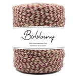 Bobbiny Natural Round Braided Jute Twine Rope Linen Twine Rustic String Cord Rope DIY Rope Party Wedding Gift Wrapping Cords Thread and Other Projects | Maroon | 4mm, 50 Meters