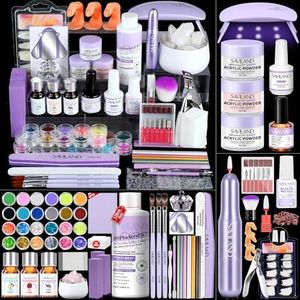 SAVILAND Professional Acrylic Nail Kit with Drill: Nail Kit Acrylic Set with 4OZ High Volumn EMA Monomer Nail Table Mat Essential Oil Nail Brush Nail Drill Kit Nail Extension Carving Women DIY Salon