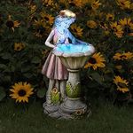 Voveexy Fairy Garden Statue, Solar Garden Angel Figurine Outdoor Decoration Waterproof Resin Garden Sculpture for Patio Yard Lawn Porch Art Decoration Ornament Housewarming Christmas Birthday Gift