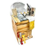 Bee Hive Starter Kit | Premium Beekeeping Full Set Up | 16 Frame Beeswax Coated Beehive, bee smoker, bee suit & standard beekeeping equipment. Bee Keeping Gifts |