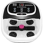 Best Choice Products Motorized Foot Spa Bath Massager, Adjustable Waterfall Shower & Fast Heating, Automatic Shiatsu Pedicure Massage, Pumice Stone, Rollers to Relieve Feet Muscle Pain - Black