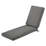 Classic Accessories Montlake FadeSafe Water-Resistant 72 x 21 x 3 Inch Outdoor Chaise Lounge Cushion, Patio Furniture Cushion, Light Charcoal Grey, Chaise Lounge Cushions Outdoor, Lounge Chair Cushion