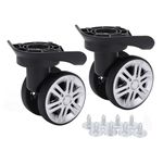 RiToEasysports ​Suitcase Caster, 1 Pair Luggage Swivel Wheels Suitcase Swivel Casters Repalcement A19 Mute Double Row Wheels