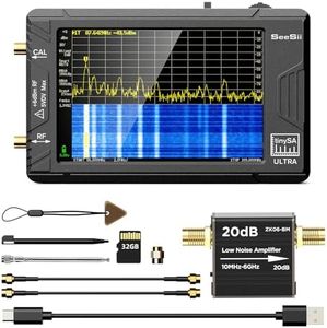 SeeSii TinySA Ultra Spectrum Analyzer with ZK06-20dB Low Noise Amplifier, 4.0 Inch 100kHz to 5.3GHz Handheld Tiny Frequency Analyzer with 32Gb Card,100kHz to 800MHz MF/HF/VHF UHF Input