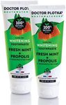 Dr Plotkas Whitening Toothpaste by Mouthwatchers | Fluoride Free Naturally Sourced Toothpaste for Sensitive Teeth and Gums | Fresh Organic Mint and Organic Propolis | 2 Tubes, 3 oz Each