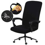 DIVA EN CAMINO DEC Water Resistant Stretch Universal Washable Removable Spandex Rotating Chair Slipcovers with Durable Zipper, Black, Large