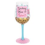 Enesco Designs by Lolita "Lady Boss" Hand-Painted Wine Glass, 15 oz, Multicolor