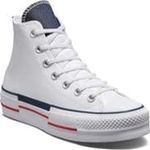 Converse Women's Chuck Taylor Lift All Star High Top Sneakers, White/Red/Obsidian, 7