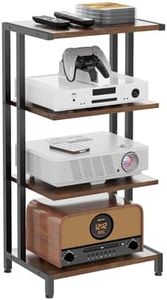 X-cosrack 4-Tier AV Media Stand Corner Shelf Wooden Corner Shelves Component Cabinet Stereo Audio Rack Stand Tower Perfect for DVD Players:Game Console:TV Box:Cable Box:Xbox:WiFi Router