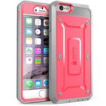 SUPCASE Unicorn Beetle Pro Rugged Holster Cover with Built-in Screen Protector for 4.7-Inch iPhone 6S, Pink/Gray