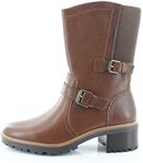 Naturalizer Womens Talon Leather Motorcycle Mid-Calf Boots Brown 11 Medium (B,M)