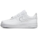 Nike Air Force 1'07 Womens, White/Chrome-metallic Silver, 7.5