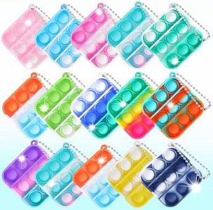 15 PCS Mini Pop Fidget It Portachiavi, Squeeze Pop Giocattoli in Silicone, Gadget Compleanno per Bambini, Giocattoli Sensoriali, Giocattoli Antistress per Bambini e Adulti