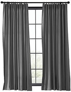 Fireproof Flame Retardant Thermal Insulated Curtain Drapery Panel Pinch Pleat, Grey 84"W x 84"L for Home, Office, Hotel, School, Cinema and Hospital (1 Panel), ChadMade Exclusive