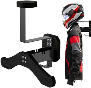 BoldByPIN Helmet Holder Motorcycle Helmet Rack Wall Mount, Solid Wood & Heavy Duty Steel Helmet Wall Mount for Motorcycle/Football/Cycling Skiing/Tactical Gear Wall Hanger