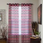 Lavish Home Sonya Grommet Single Curtain Panel, 95-Inch, Wine/Red