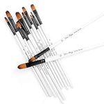 STARVAST Paint Brushes, 12pcs Artist Paint Brush Set Filbert Paint Brushes for Acrylic Oil Watercolor Painting-White