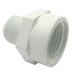 LASCO 15-1635 PVC Hose Adapter with 3/4-Inch Female Hose Thread and 1/2-Inch Male Pipe Thread, White