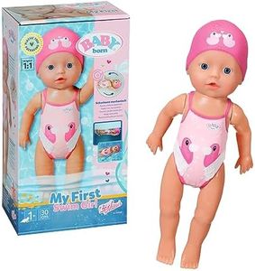 Zapf Creation 834060 Baby Born My First Swim Girl 30 cm Bath Doll, Movable Arms and Legs, Floats Through Water, Waterproof and Can Be Used Without Batteries