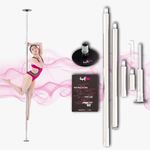 LUPIT POLE | Quick Lock Classic Dance Pole | 45 mm Chrome, G2 Dancing Pole, Multi-Piece Dance Pole, Spinning and Static Mode, Easy Installation, No Drilling, Length - 2800mm/9'3.57''