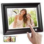 KODAK Digital Photo Frame WiFi Digital Picture Frame 10.1 Inches, FHD 1920*1200 IPS Touchscreen, Wooden Smart Electronic Frame with 32GB Memory, Easy to Share Photo, Video via APP with Your Loved Ones