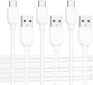 Cable Matters 3-Pack Flexible Short USB A to USB C Cable with 3A Fast Charging 0.3m (USB to USB C Charging Cable) in White, Compatible with iPhone 16, iPhone 15/15 Plus, iPad Pro, Samsung Galaxy S23