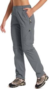 Women's Hiking Pants Quick Dry Convertible Stretch Lightweight Outdoor UPF 40 Fishing Safari Travel Gardening Capri Pants, 4409,Grey,38