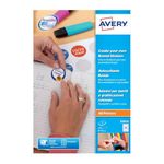 Avery E3613 Printable, Customisable Round Labels, 24 Labels Per A4 Sheet,White,40mm