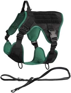 Navaris Harnais Anti Traction pour Chien - Harnais Tactique pour Chiens avec Veste Taille S à XL - Harnais avec poignée antitraction et Longueur réglable pour Promenade Dressage