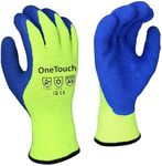 A406 6 Pairs Thermal Gloves Winter Gloves Latex Rubber Gloves Work Gloves Builders Gardening (Large/9)