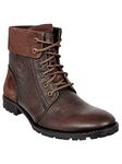 Allen Cooper Genuine Premium Leather Luxury Memory Foam High-Top Ankle Boots Shoes For Men(858|Brown|Size-7)