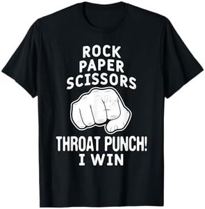 Funny Rock Paper Scissors Throat Punch I win T-Shirt