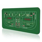 YUZPKRSI 70" x 35" Portable Professional Casino Craps Tabletop Layout Mat with Carrying Bag, Non-Slip Rubber Craps Dice Game Layout Table Top Cover for Parties, Home Entertainment, Game Night