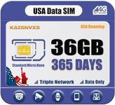 4G LTE Data Only SIM Card for 365 Days with 36GB High Speed Data Compatible with Security Cameras, Hunting Trail Game Cameras, Unlocked IoT Device, with Back Up SIM Card, USA Nationwide Coverage