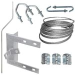 6” Chimney Lashing Bracket & Cranked Pole/Mast Kit - TV Aerial Roof Mounting - Loops