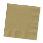 Creative Converting Touch of Color 200 Count 2-Ply Paper Beverage Napkins, Glittering Gold