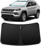 INSAUTO Custom Fit Windshield Sun Shade Accessories for Jeep Compass 2017-2025, Foldable Front Window Sunshade, UV & Heat Reflector, Keeps Interior Cool, Includes Storage Bag
