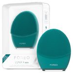 FOREO LUNA 4 MEN Facial Cleansing Brush for Skin & Beard - Firming Face Massager - Anti Aging Face Brush - Enhances Absorption of Skin Care Products - App-connected - USB-rechargeable - Waterproof