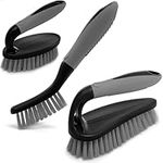 Scrub Brush Set of 3pcs - Cleaning Shower Scrubber with Ergonomic Handle and Durable Bristles - Grout Cleaner Brush - Scrub Brushes for Cleaning Bathroom/Shower/Tile/Kitchen/Floor/Bathtub/Carpet