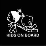 Adorable Baby on Board Sticker Sign Vinyl for Car - Choose from Girl, Boy, Unisex, Little Princess, Twins Designs - Perfect Safety Alert for Kids - for Car Window (Kids Boy & Girl Style 2)