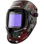 ARCCAPTAIN Welding Helmet Auto Darkening, 3.94"X3.66" Large Viewing Screen True Color Welding Hood with 4 Arc Sensor Solar Powered, Wide Shade 4-5/5-9/9-13 for ARC TIG MIG Welding Helmets for Men