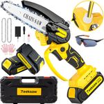 Upgraded Mini Chainsaw Cordless with Oiler, Best Mini Chain Saw Cordless 6 Inch with Security Lock [Seniors Friendly], Super Handheld Chain Saws Battery Powered with Automatic Oiler，2024 Upgrade