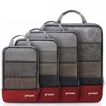 Prezon Compression Packing Cubes, Luggage Organiser Set, Extensible Suitcase Organiser, Packing Organisers for Suitcases, Packing Cubes for Travel or Home Storage