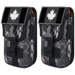 IronSeals 2 Pack Tactical Molle Phone Holster Pouch, Phone Case Molle Attachment Belt Holder Waist for 4.7"-6.9" with Armor Case on with CA Flag Patch